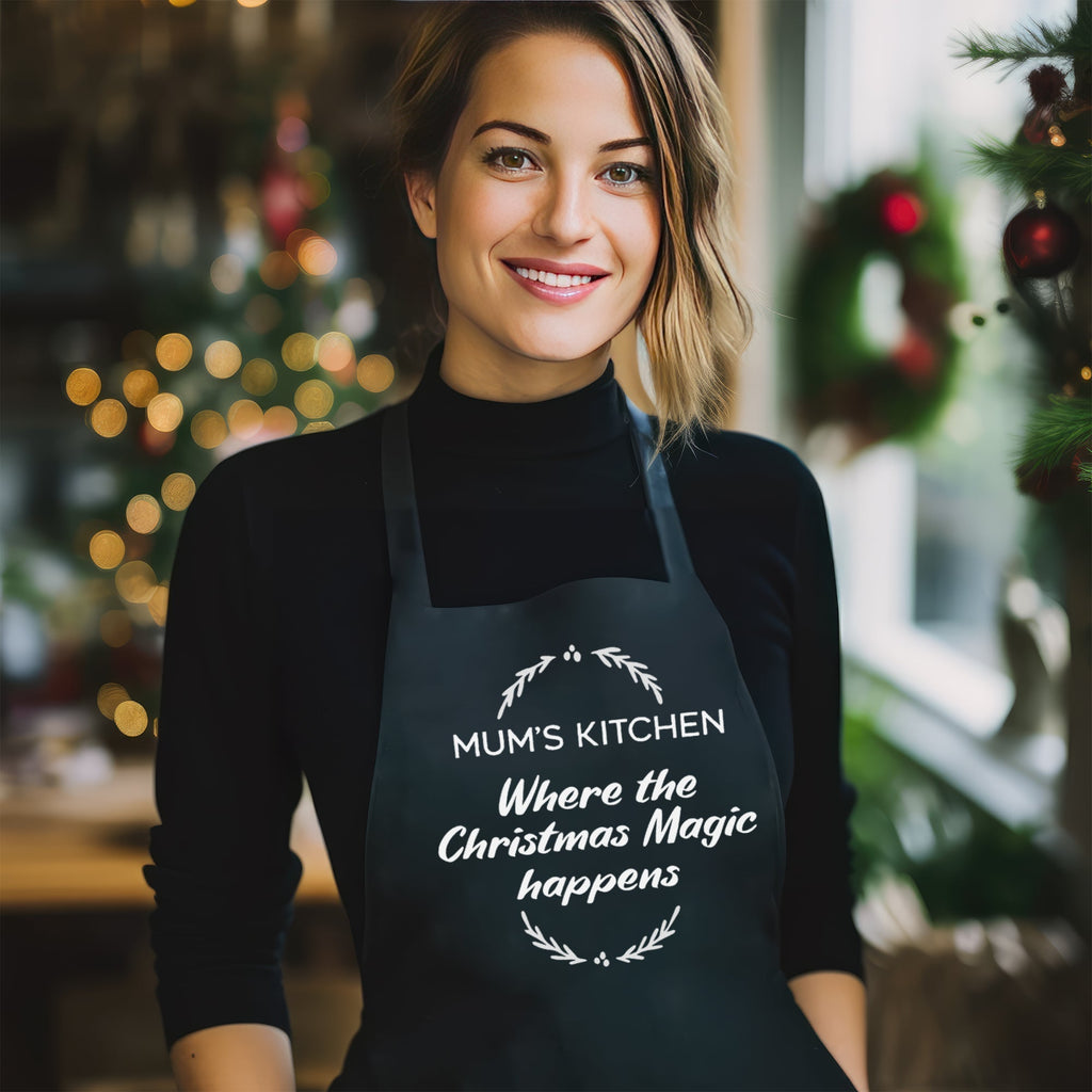 Mum's Kitchen Where The Christmas Magic Happens - Womens Apron