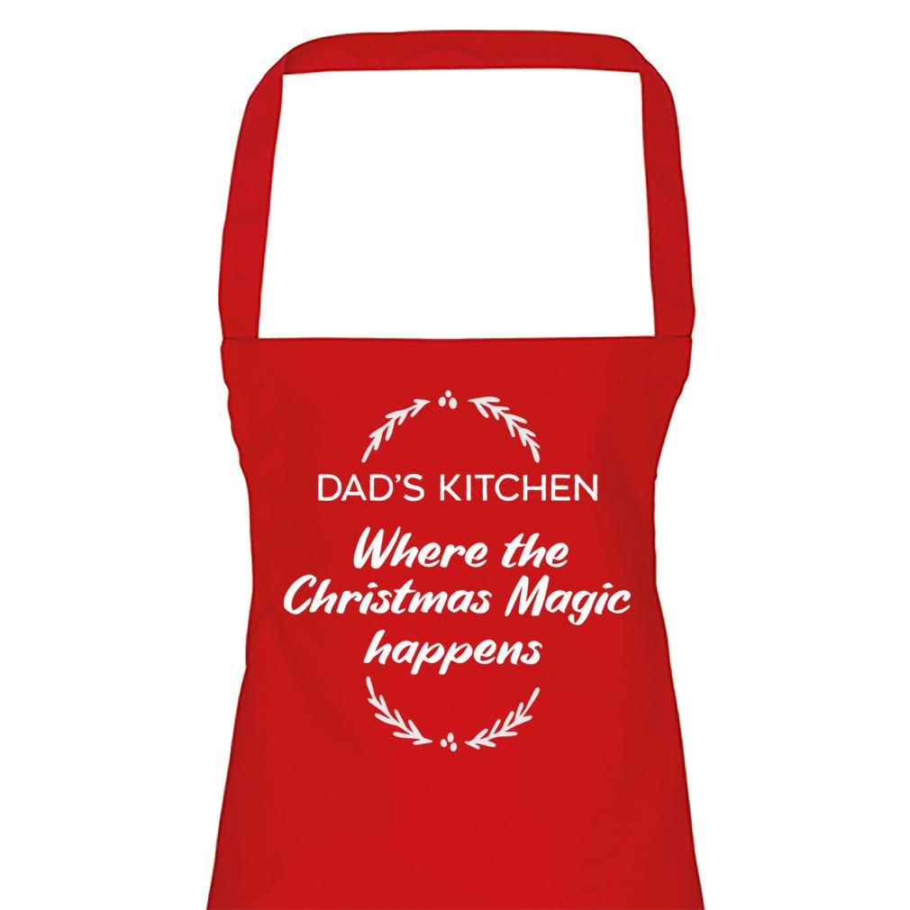 Dad's Kitchen Where The Christmas Magic Happens - Mens Apron (4784722149425)