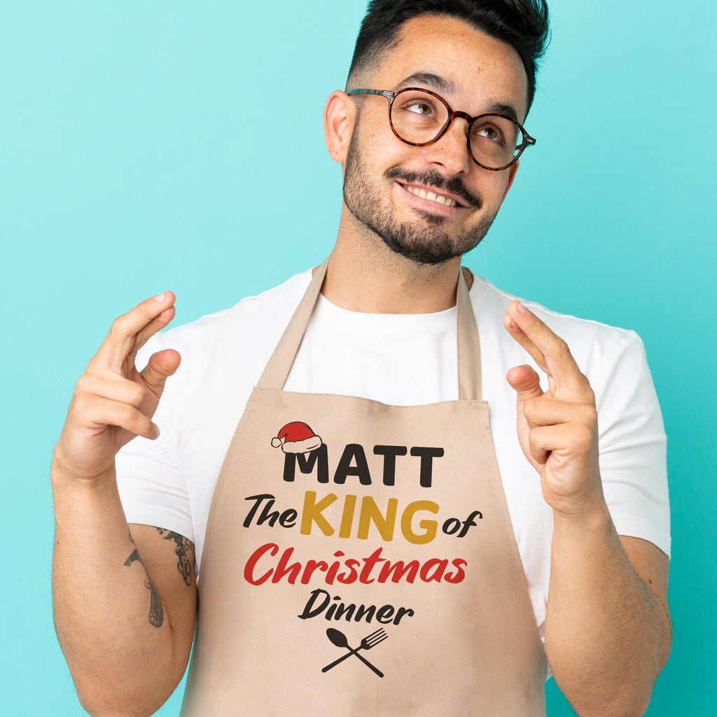 Personalised King Of Christmas Dinner - Mens Apron