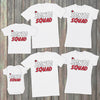 Santa Squad Family Matching Christmas Tops - White T-Shirts - (Sold Separately)