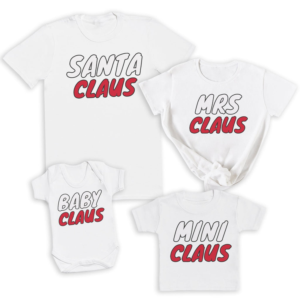 Santa Claus, Mrs Claus, Mini & Baby Claus - Family Matching Christmas Tops - Adult, Kids & Baby - (Sold Separately)