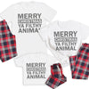 Merry Christmas Ya Filthy Animal - Family Matching Christmas Pyjamas - Top & Tartan PJ Bottoms - (Sold Separately)