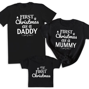 First Christmas As A... - Family Matching Christmas Tops - Adult, Kids & Baby - (Sold Separately)