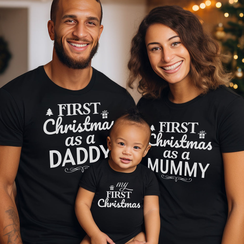 First Christmas As A... - Family Matching Christmas Tops - Adult, Kids & Baby - (Sold Separately)