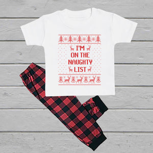 I'm On The Naughty List Pyjama Set - T-Shirt & Pj Bottoms