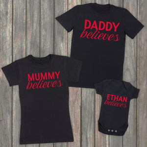 PERSONALISED We Believe - Family Matching Christmas Tops - (Sold Separately)