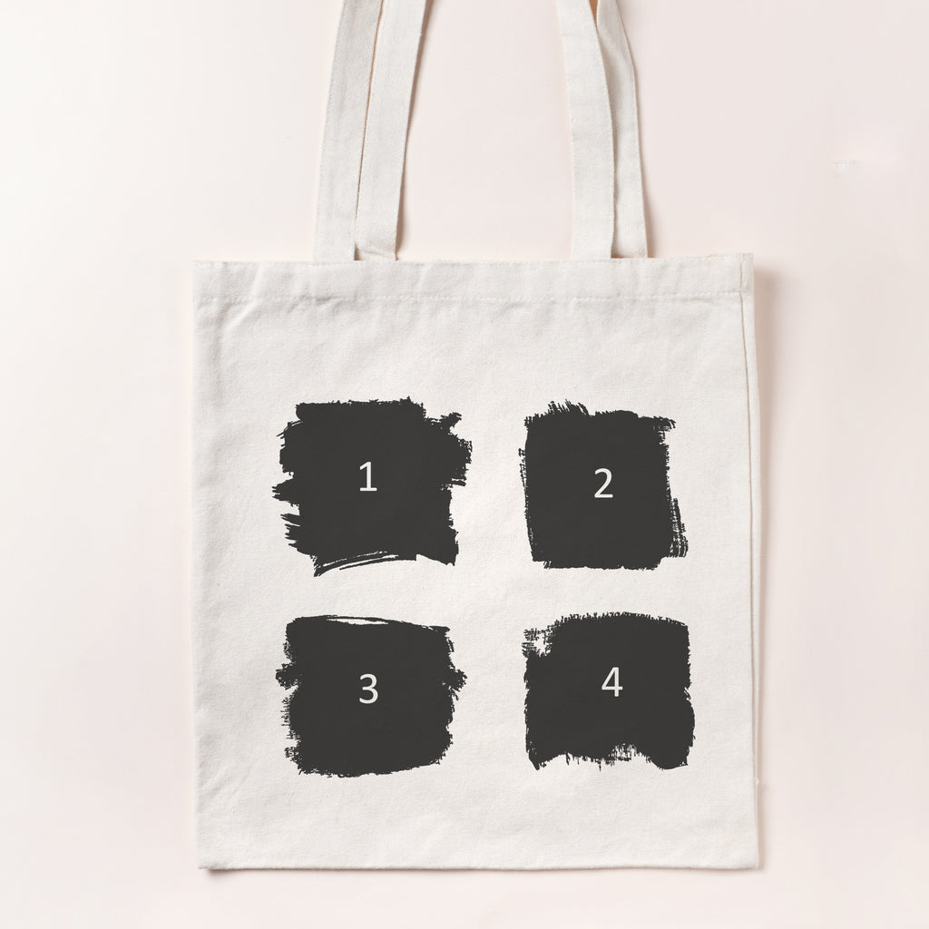 Personalised 4 Photo Squres - Canvas Tote Bag