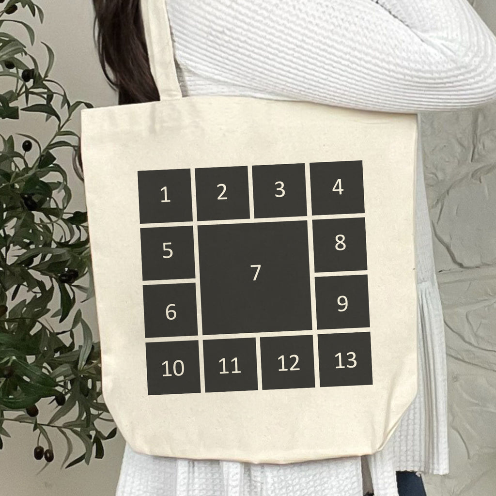 Personalised 13 Photo Collage Upload - Canvas Tote Bag