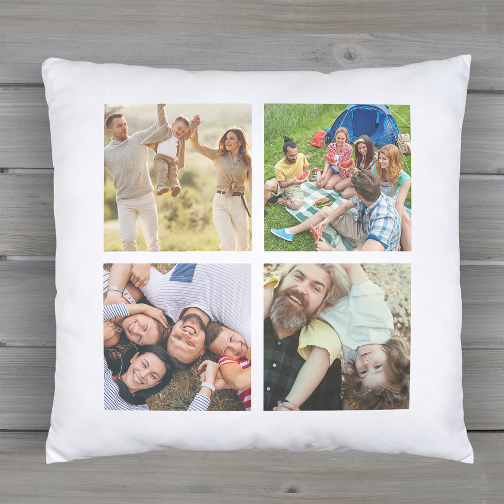 Personalised 4 Photo Collage Upload - Printed Cushion Cover - One Size