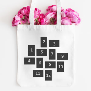 Personalised 12 Photos Collage Upload - Canvas Tote Bag