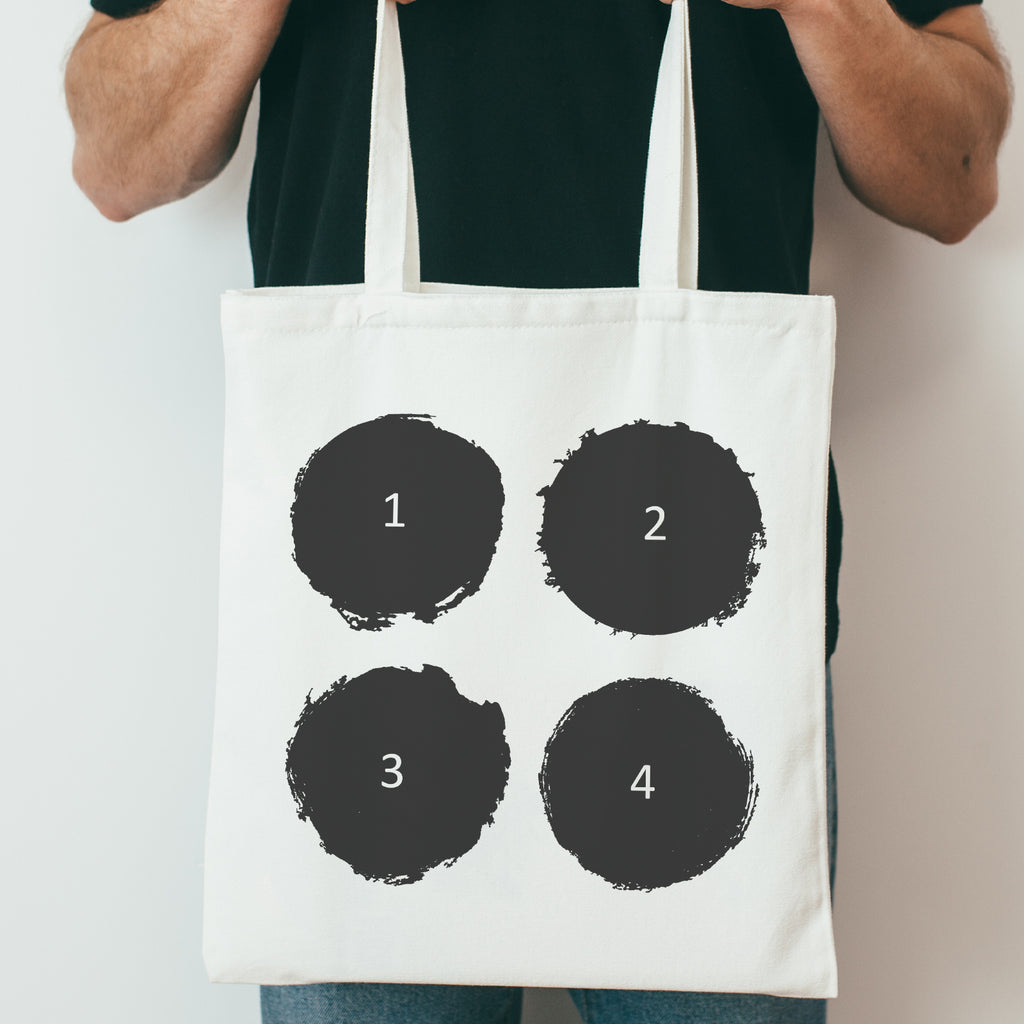 Personalised 4 Photo Circles- Canvas Tote Bag