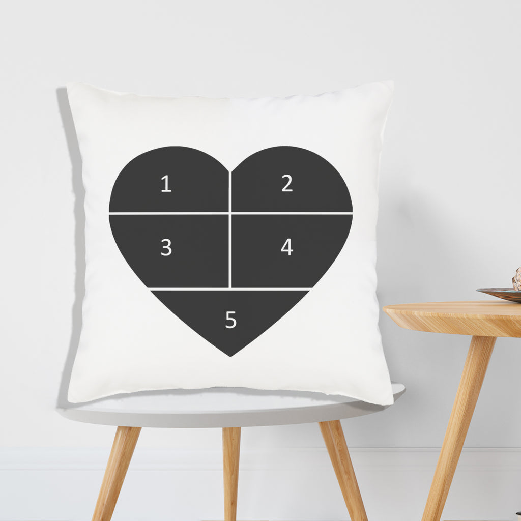 Personalised Photo Heart Collage - Printed Cushion Cover - One Size