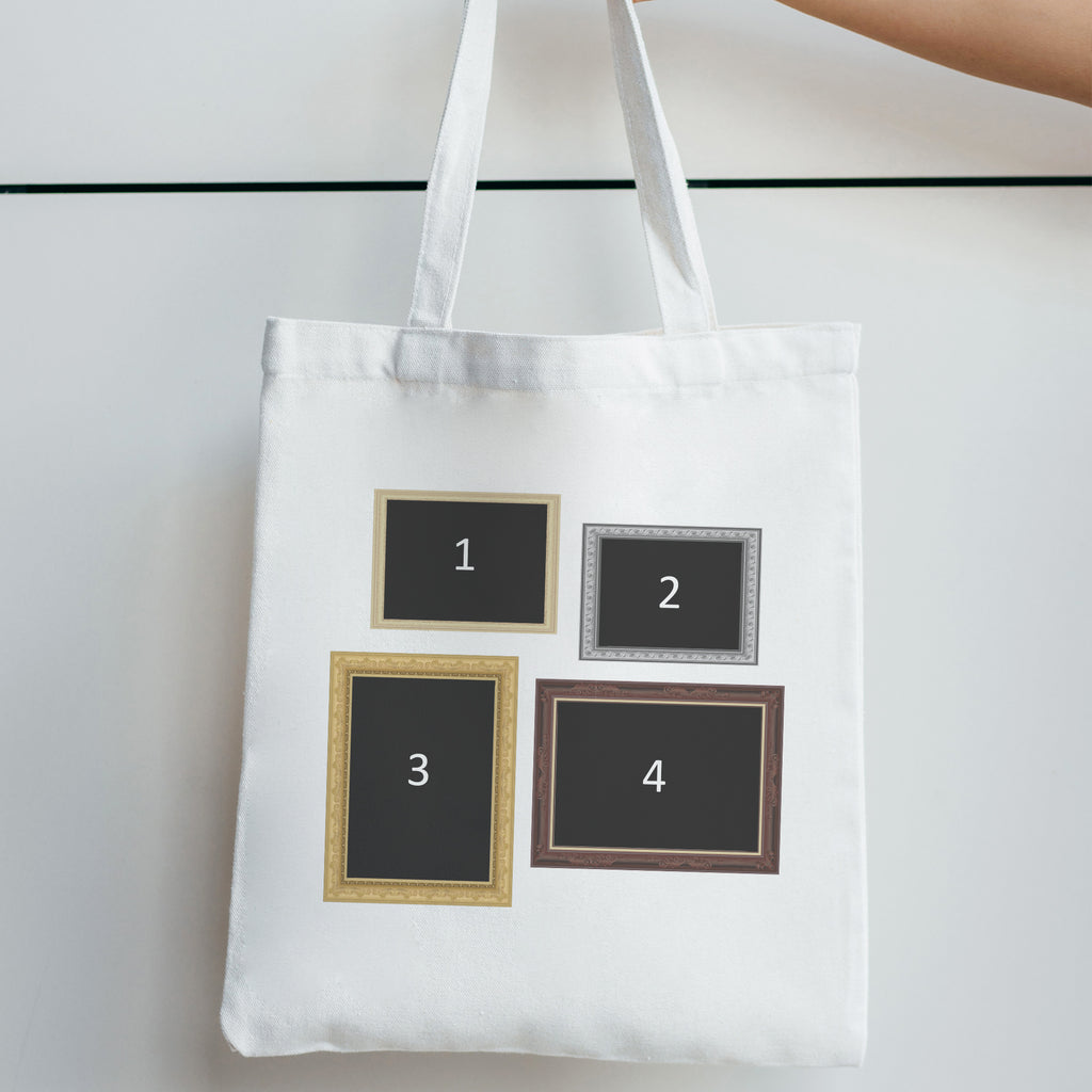 Personalised 4 Colour Frames & Photo Upload - Canvas Tote Bag