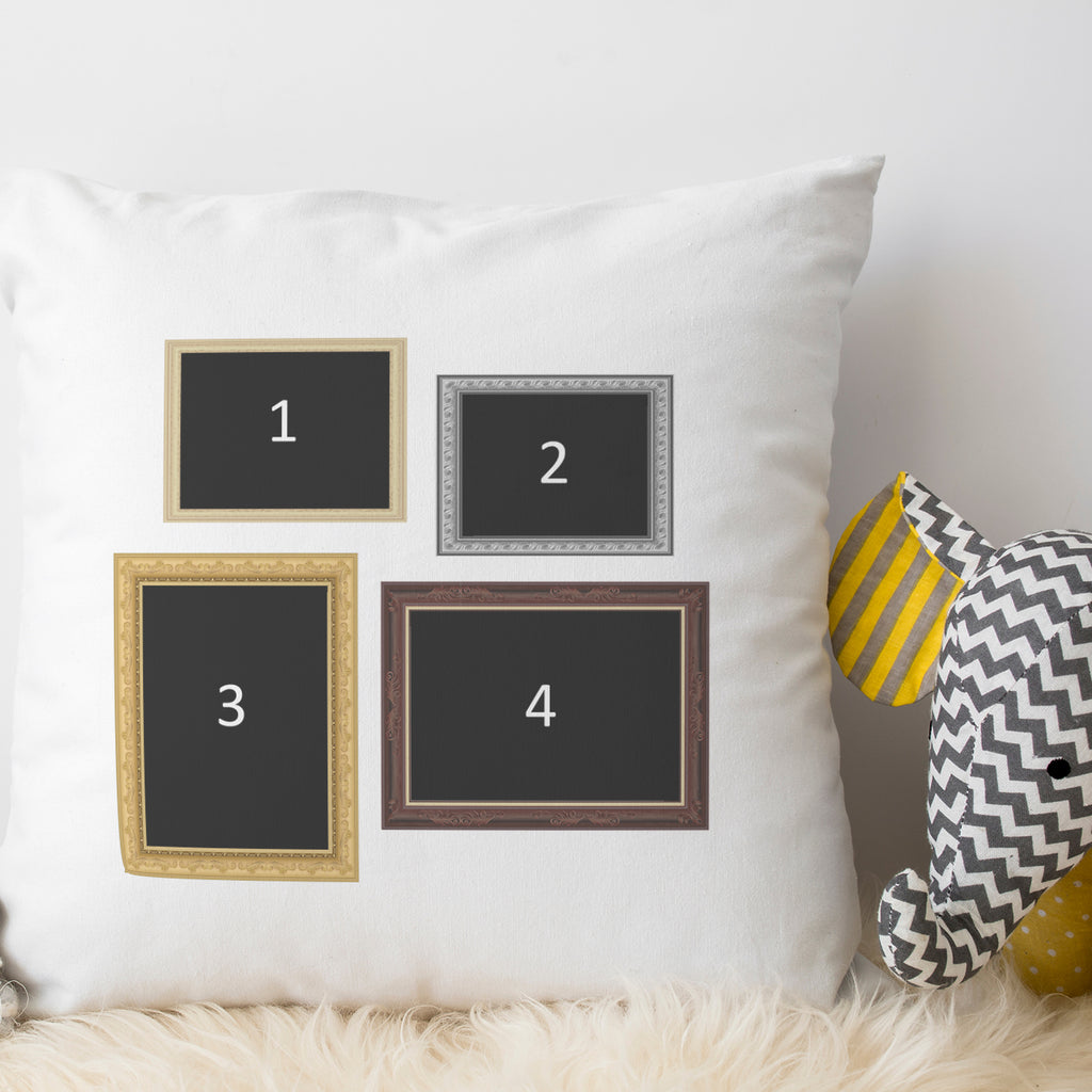Personalised 4 Colour Frames & Photo Upload - Printed Cushion Cover - One Size