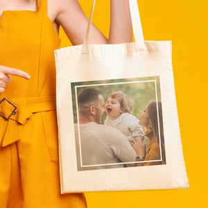 Personalised Single Photo within box - Canvas Tote Bag