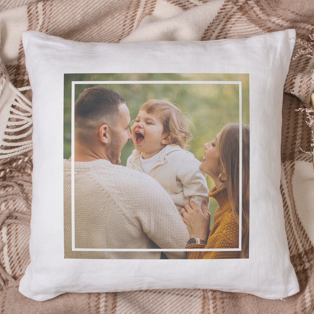Personalised Single Photo within box - Printed Cushion Cover - One Size