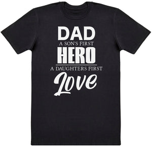 Dad Hero and Love - Dads T-Shirt (4609839726641)