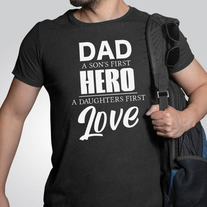 Dad Hero and Love - Mens T-Shirt - Dads T-Shirt