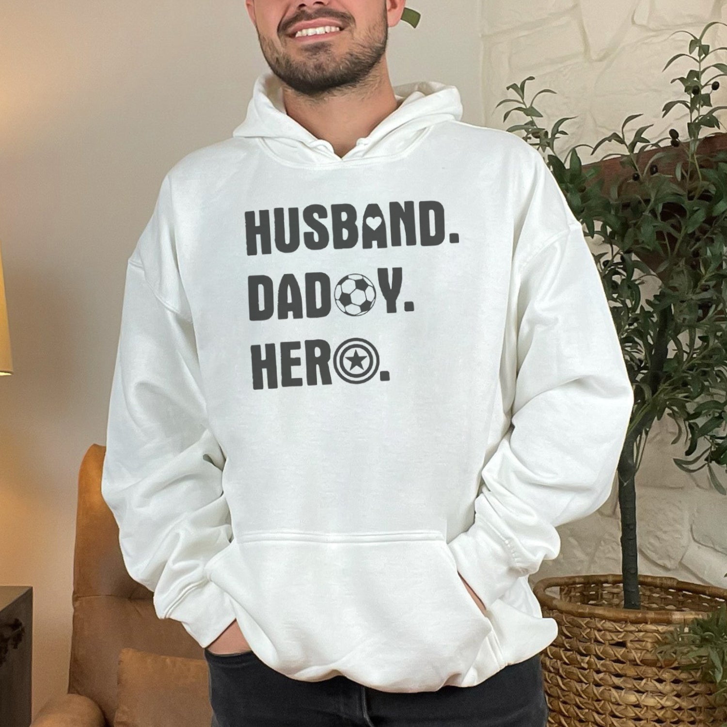 Husband. Daddy. Hero. - Mens Hoodie - Dads Hoodie