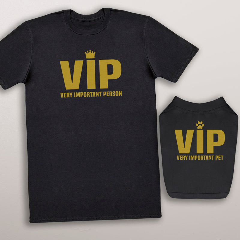 V.I.P - Dog T-Shirt And Mens/Womens T-Shirt Set - (Sold Separately)