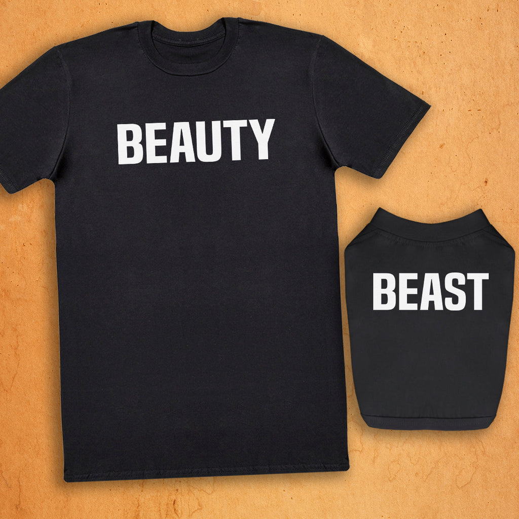 Beauty & Beast - Dog T-Shirt And Mens/Womens T-Shirt Set - (Sold Separately)