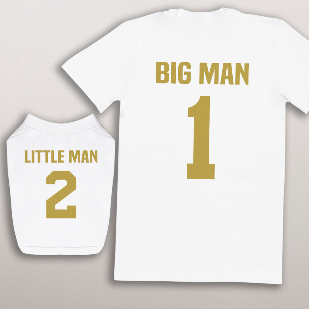 Big Man & Little Man - Dog T-Shirt And Mens/Womens T-Shirt Set - (Sold Separately)