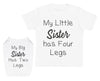 My Little Sister Has 4 Legs - Kid and Dog T-Shirt Set - White (4769803993137)