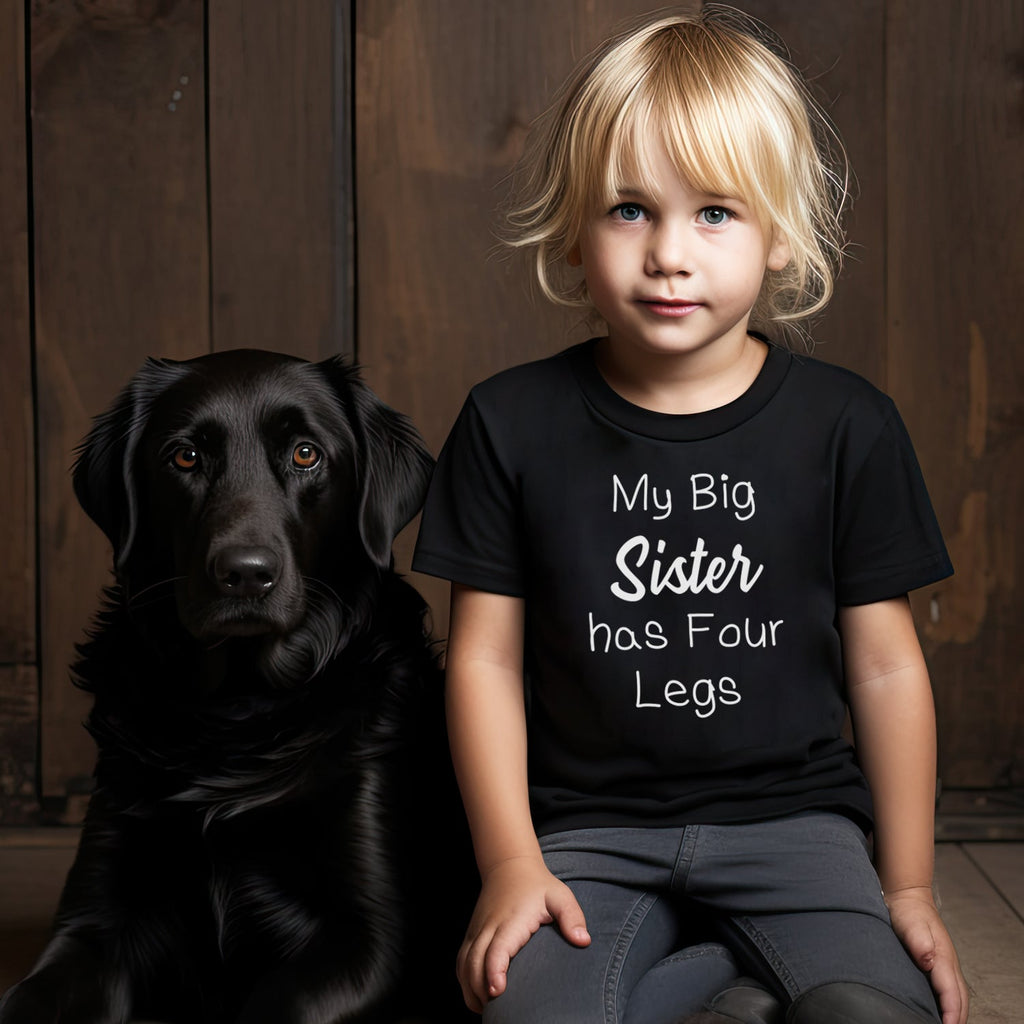 My Big Sister Has Four Legs - Baby & Kids T-Shirt / Baby Bodysuit