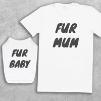 Fur Mum & Fur Baby - Dog T-Shirt And Mens/Womens T-Shirt Set - (Sold Separately)