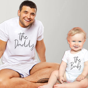The Daddy The Baby - Baby Bodysuit & Mens T-Shirt - (Sold Separately)