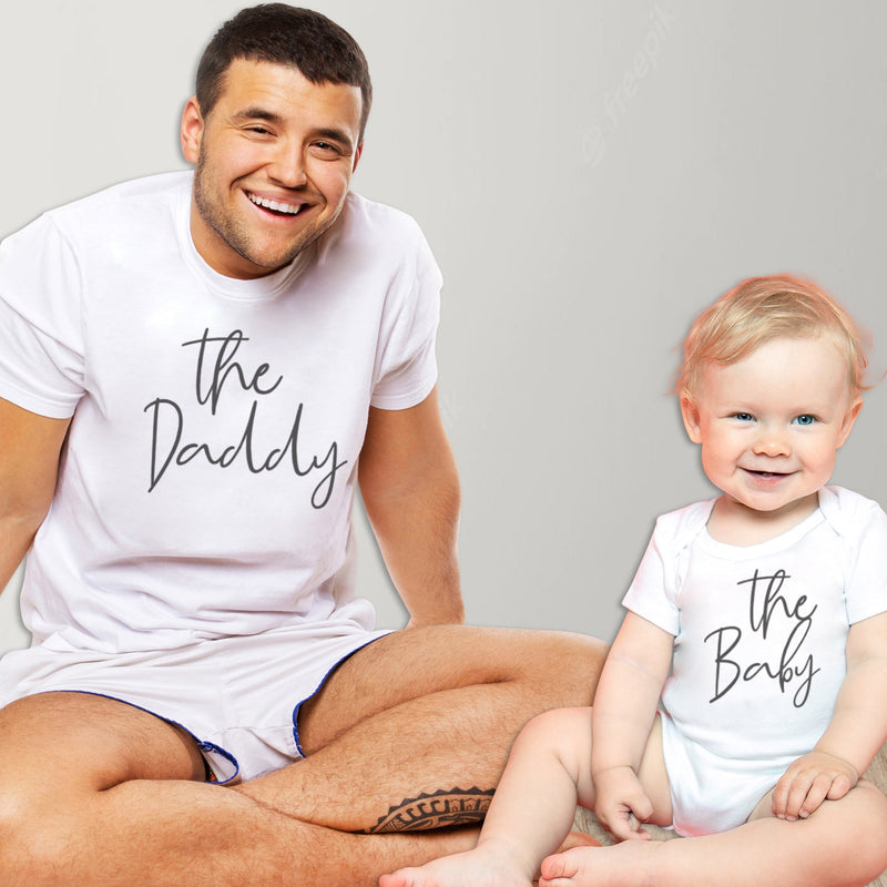The Daddy The Baby - Baby Bodysuit & Mens T-Shirt (4350343839793)