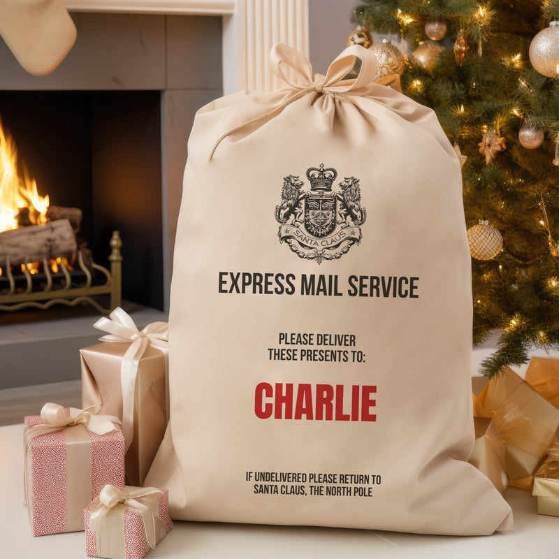 Personalised Express Mail Service Delivery - Christmas Santa Sack