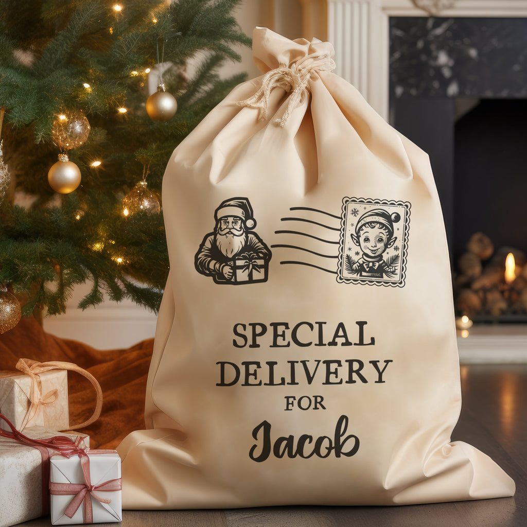 Personalised Santa Stamp Special Delivery For... - Christmas Santa Sack