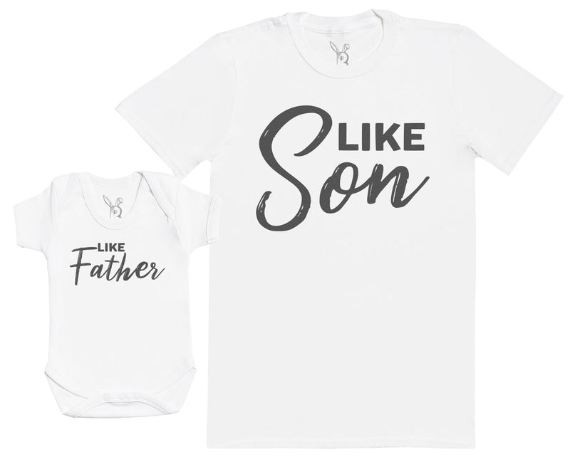 Like Son, Like Father - Matching Set - Baby Bodysuit & Dad T-Shirt - (Sold Separately)