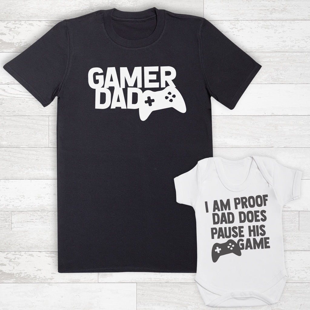 Proof Dad Pauses His Game - Mens T Shirt & Baby Bodysuit - (Sold Separately)