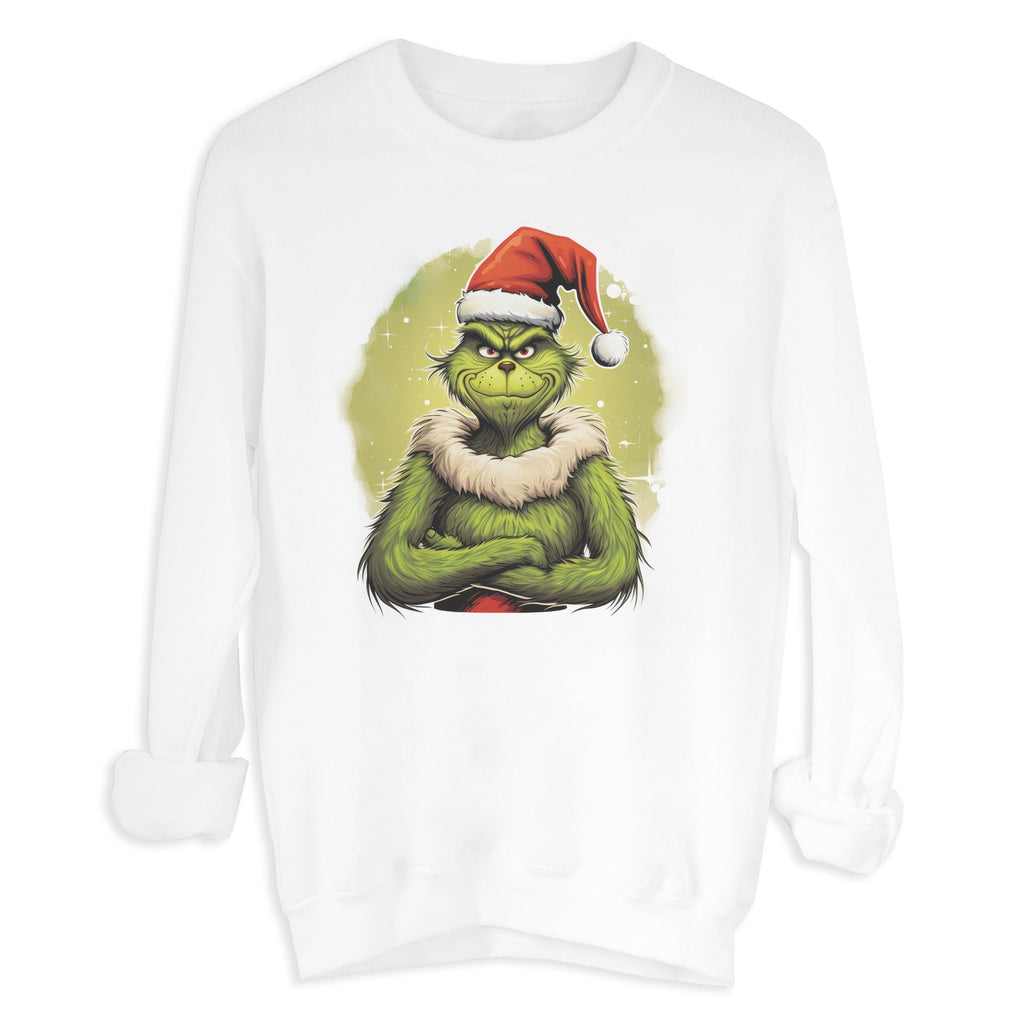 Christmas Grinch Hands Crossed Christmas Sweater - Christmas Jumper Sweatshirt - All Sizes