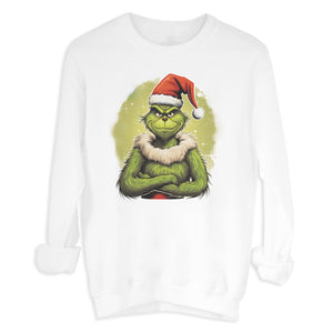 Christmas Grinch Hands Crossed Christmas Sweater - Christmas Jumper Sweatshirt - All Sizes