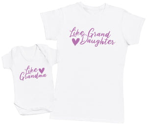 Like Grandma, Like Grandaughter - Matching Set - Baby Bodysuit & Mum T-Shirt (4343446896689)