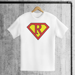 PERSONALISED Super Hero Initial - All Clothing Styles