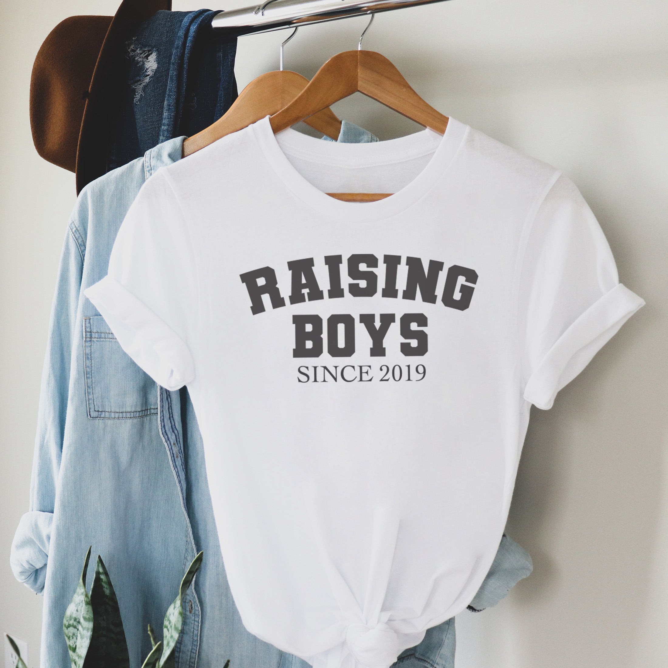 Personalised Raising Boys Since - Womens T-shirt - Mum T-Shirt