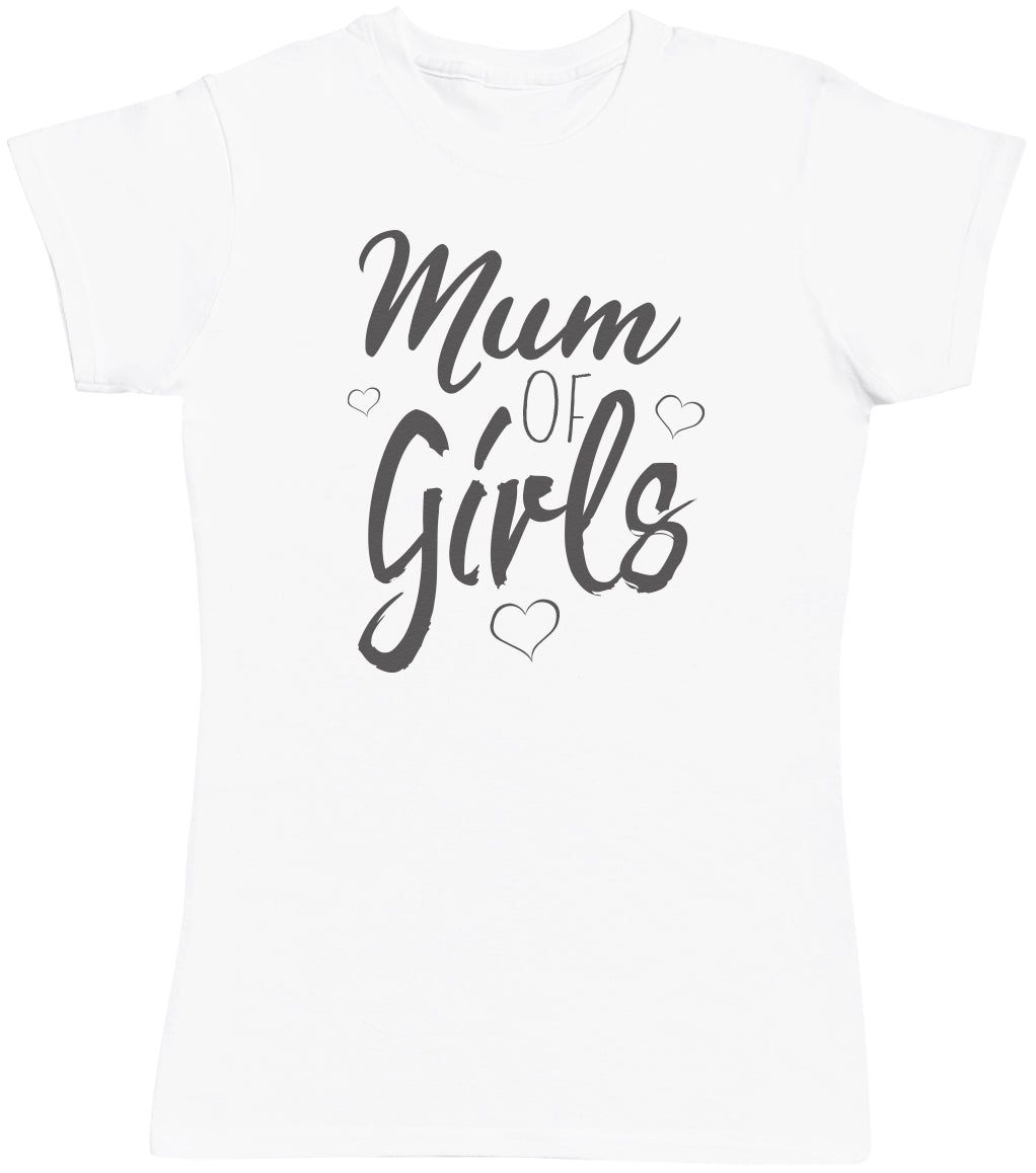 Mum Of Girls- Mums T-Shirt (4500700954673)