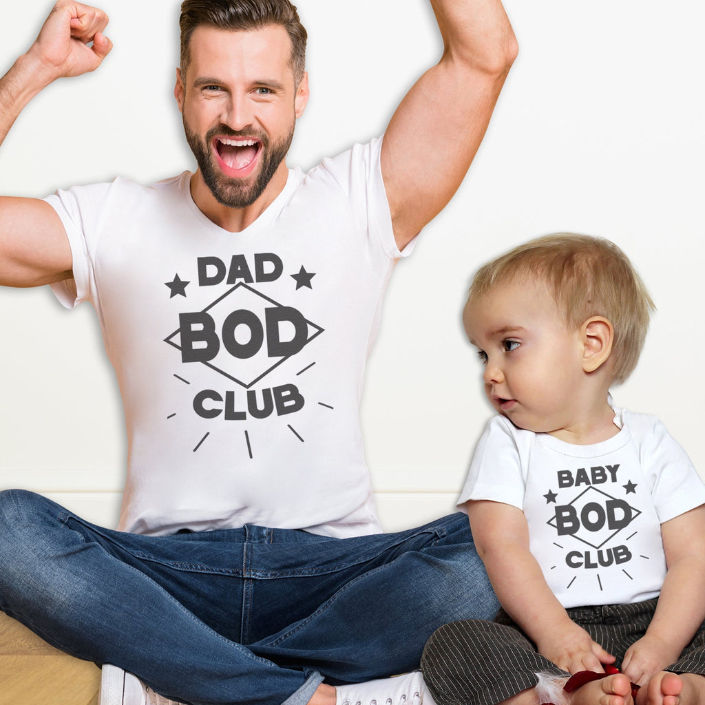 Baby Bod & Dad Bod Club - Mens T Shirt & Kid's T-Shirt - (Sold Separately)