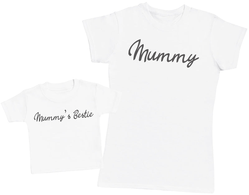 Mummy & Mummys Bestie - Baby T-Shirt & Bodysuit / Mum T-Shirt Matching Set - (Sold Separately)