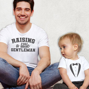 Raising A Little Gentleman - Mens T Shirt & Kid's T-Shirt - (Sold Separately)