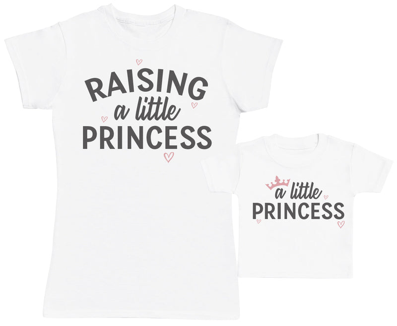 Raising A Princess - Baby T-Shirt & Bodysuit / Mum T-Shirt Matching Set - (Sold Separately)