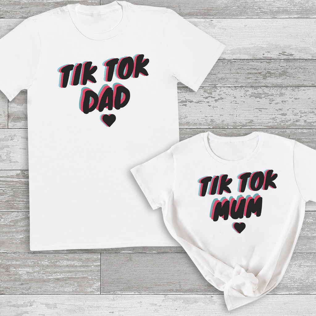 Tik Tok Dad & Tik Tok Mum - Mum & Dads T-Shirt - (Sold Individually)