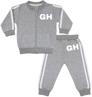 California Personalised Initials Zip-Up Grey Tracksuit