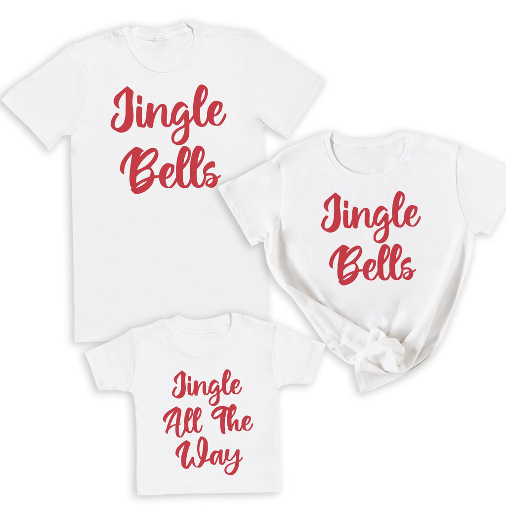 Jingle Bells, Jingle Bells, Jingle All The Way - Family Matching Christmas Tops - Adult, Kids & Baby - (Sold Separately)