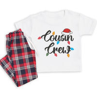 Cousin Crew - Family Matching Christmas Pyjamas - Top & Tartan PJ Bottoms
