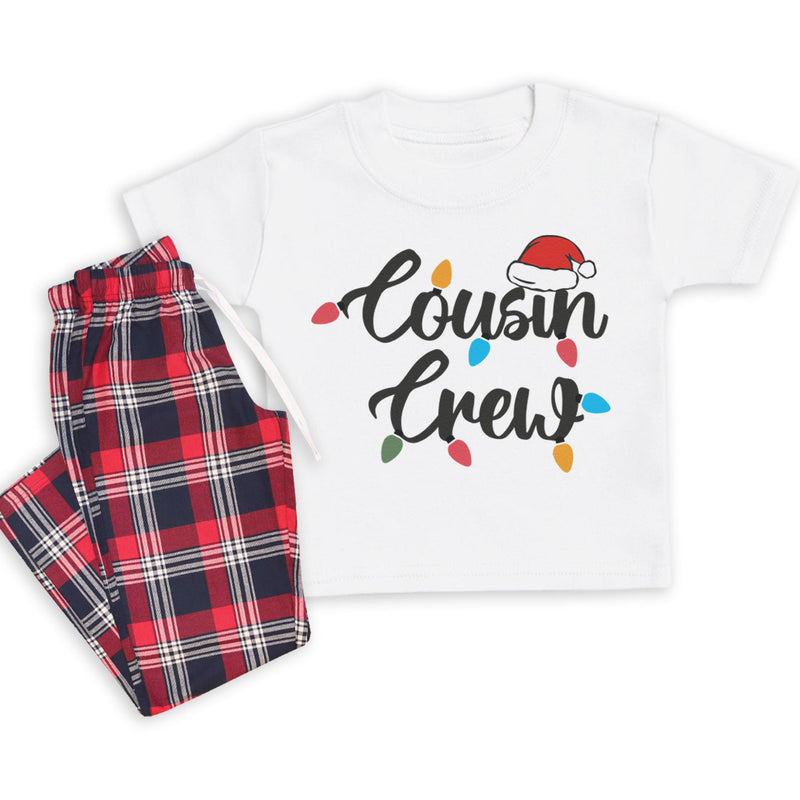 Cousin Crew - Family Matching Christmas Pyjamas - Top & Tartan PJ Bottoms